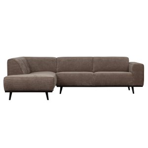 WOOOD Statement hjrnesofa, venstre - taupe jacquard vvet stof
