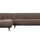 WOOOD Statement hjrnesofa, venstre - taupe jacquard vevd stoff