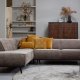 WOOOD Statement hjrnesofa, venstre - taupe jacquard vevd stoff