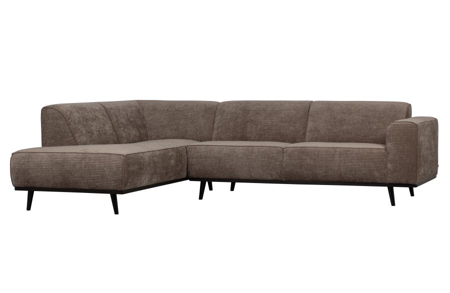 WOOOD Statement hjrnesofa, venstre - taupe jacquard vevd stoff