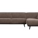 WOOOD Statement hjrnesofa, hyre - taupe jacquard vevd stoff