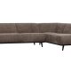 WOOOD Statement hjrnesofa, hyre - taupe jacquard vevd stoff