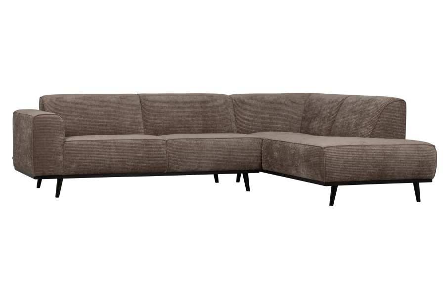 WOOOD Statement hjrnesofa, hyre - taupe jacquard vevd stoff