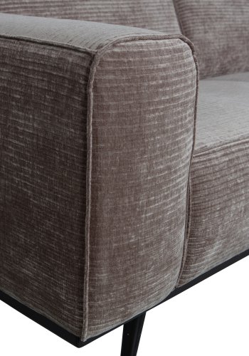 WOOOD Statement hjrnesofa, hyre - taupe jacquard vevd stoff