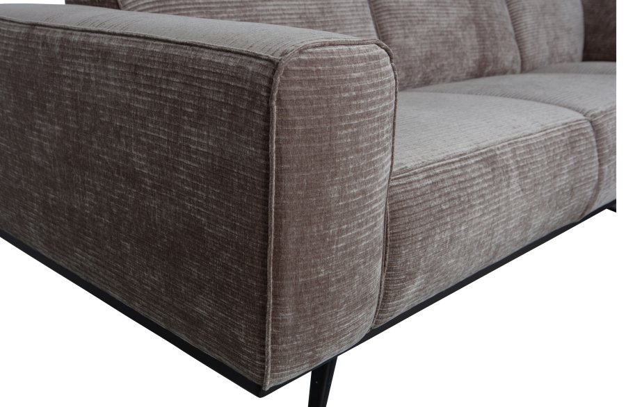 WOOOD Statement hjrnesofa, hyre - taupe jacquard vevd stoff