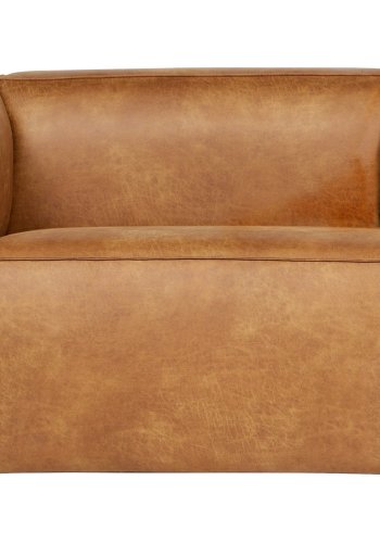 WOOOD Bean lenestol - cognac skinnfiber/polyester