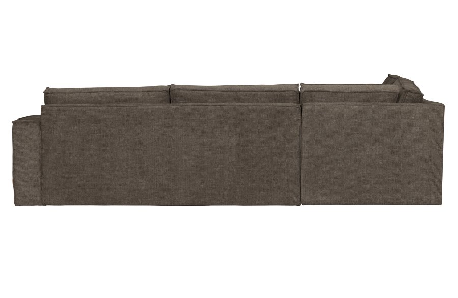 WOOOD Freddie hjrnesofa, venstre - brunmelert stoff