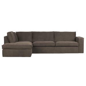 WOOOD Freddie hjrnesofa, venstre - brun melange stof
