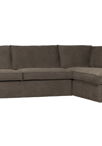 WOOOD Freddie hjrnesofa, hyre - brunmelert stoff