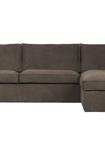 WOOOD Freddie hjrnesofa, hyre - brunmelert stoff