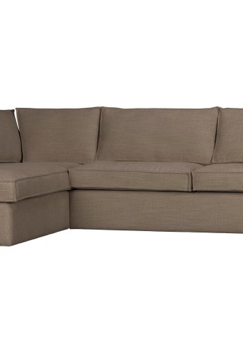 WOOOD Freddie hjrnesofa, venstre - brunmelert stoff