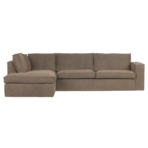 WOOOD Freddie hörnsoffa, vänster - brunmelerat tyg