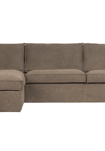 WOOOD Freddie hjrnesofa, venstre - brunmelert stoff