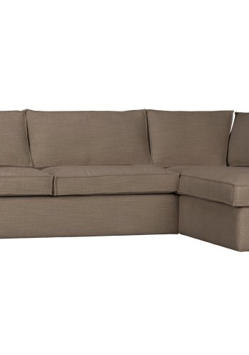 WOOOD Freddie hjrnesofa, hyre - brunmelert stoff