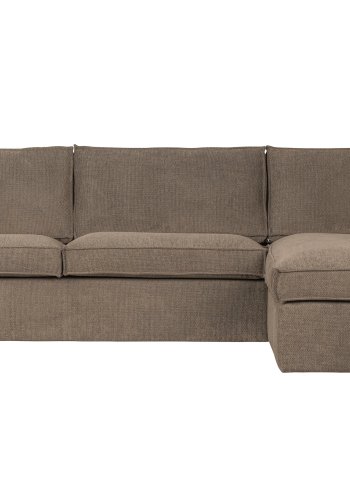 WOOOD Freddie hjrnesofa, hyre - brunmelert stoff