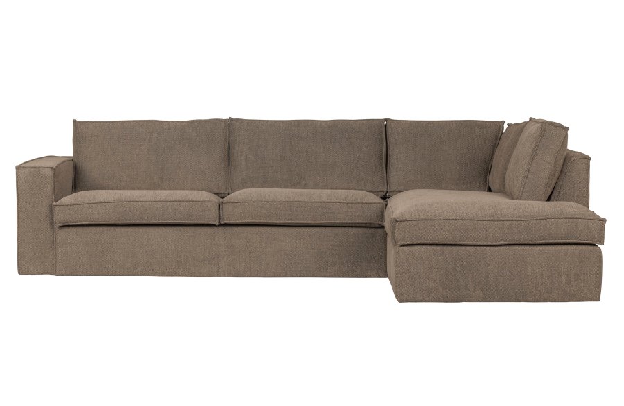 WOOOD Freddie hjrnesofa, hyre - brunmelert stoff