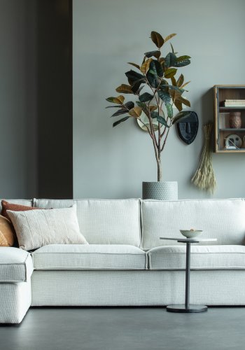 WOOOD Freddie hjrnesofa, venstre - naturmelert stoff