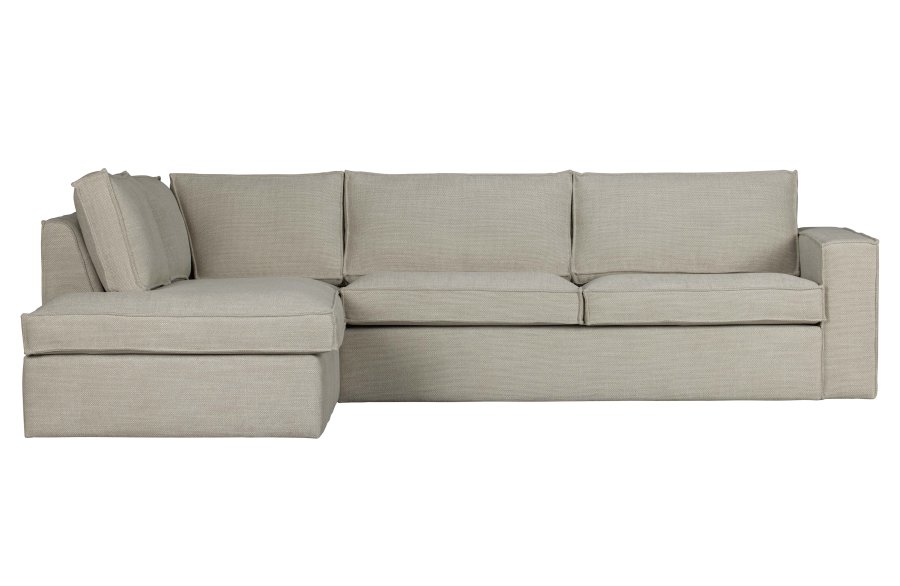 WOOOD Freddie hjrnesofa, venstre - naturmelert stoff
