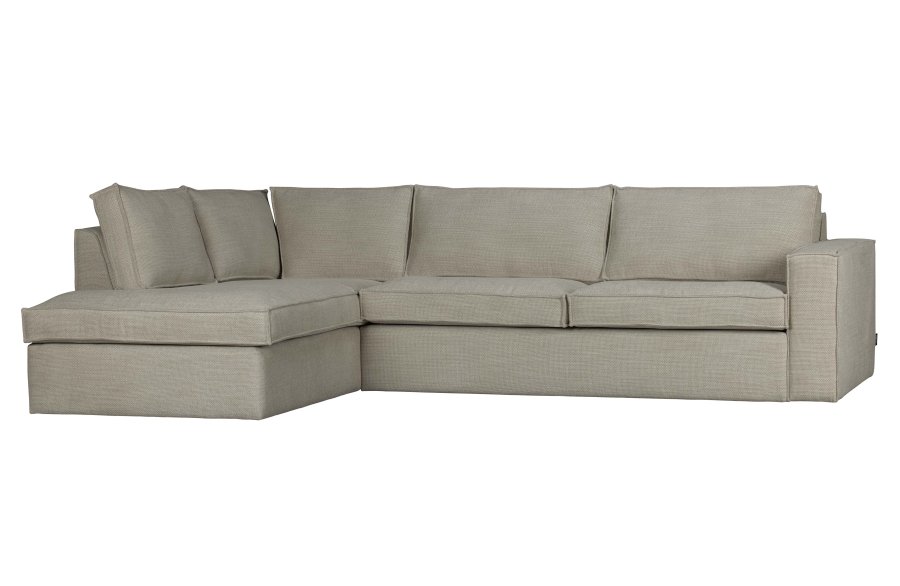 WOOOD Freddie hjrnesofa, venstre - naturmelert stoff
