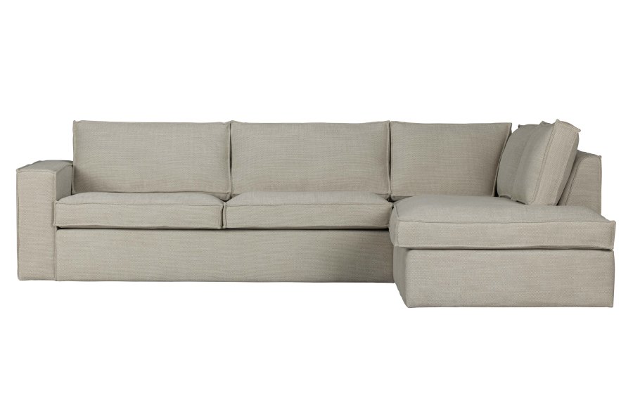 WOOOD Freddie hjrnesofa, hyre - naturlig melert stoff