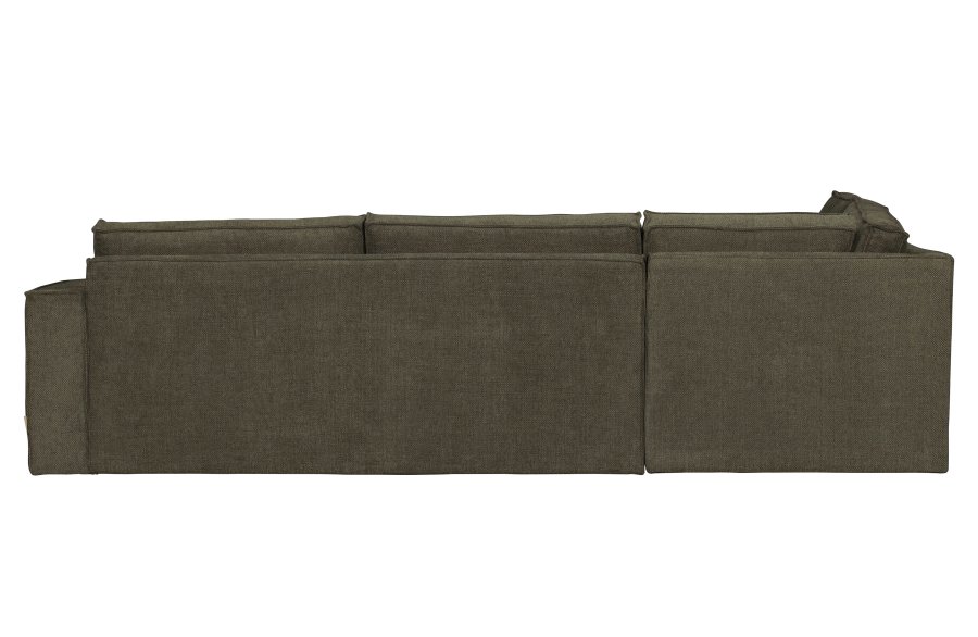 WOOOD Freddie hjrnesofa, venstre - varm grnnmelert stoff