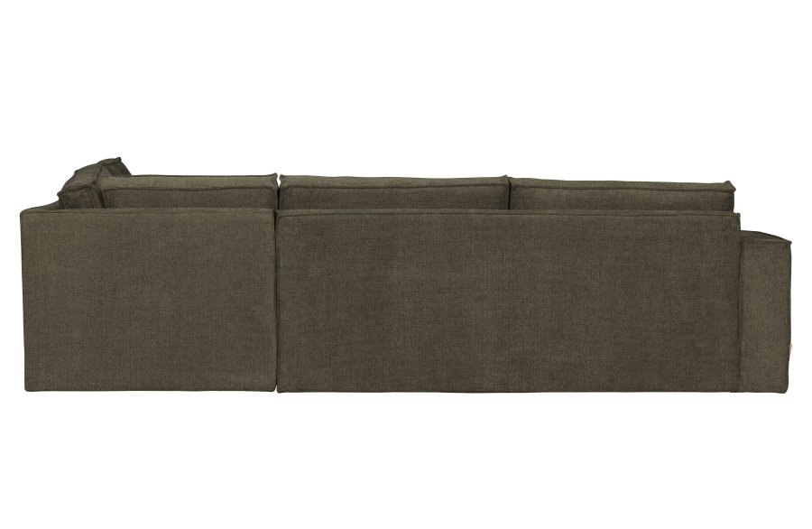 WOOOD Freddie hjrnesofa, hyre - varm grnnmelert stoff