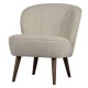WOOOD Sara lenestol - off-white polyester teddystoff og tre