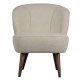 WOOOD Sara lenestol - off-white polyester teddystoff og tre