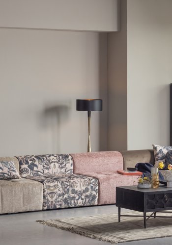 WOOOD Collection gulvlampe - antikk messing og svart jern (H:151)