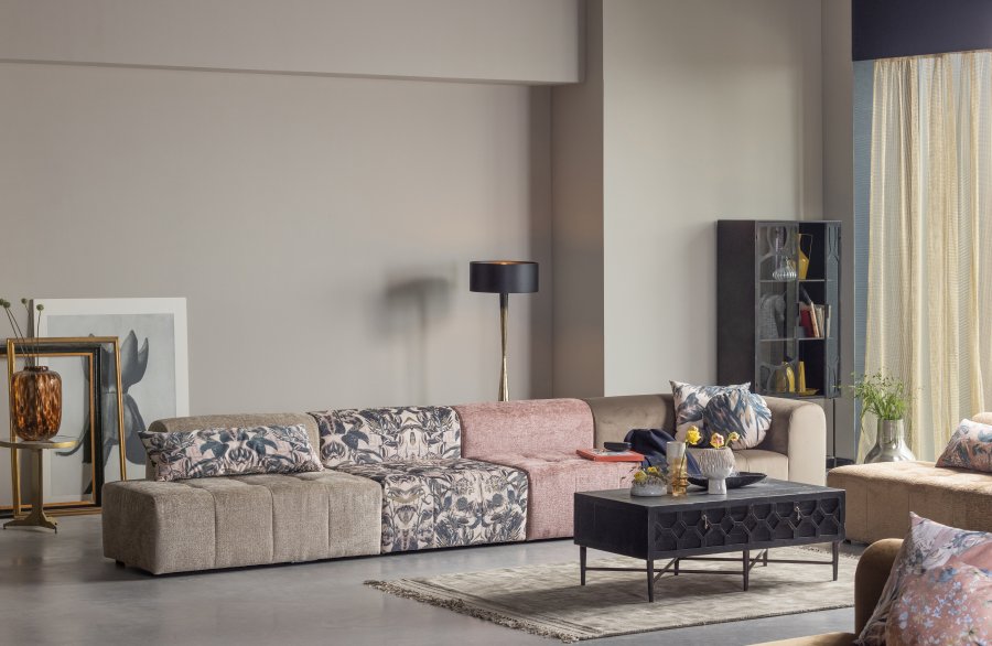 WOOOD Collection gulvlampe - antikk messing og svart jern (H:151)