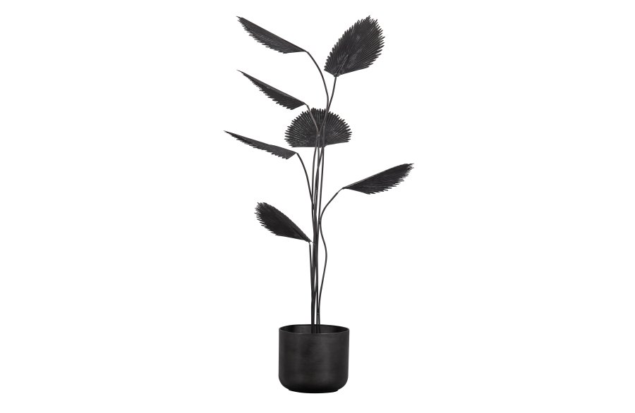 WOOOD Collection kunstig plante, justerbar - svart metall (H:141)