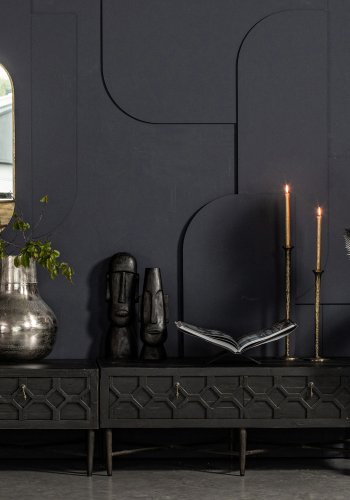 WOOOD Collection kunstig plante, justerbar - svart metall (H:141)