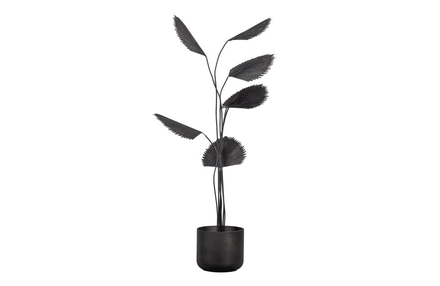 WOOOD Collection kunstig plante, justerbar - svart metall (H:141)