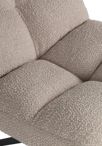 WOOOD EKSKLUSIV Vinny svingstol - ekte bouclé polyester og sort metall