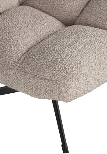 WOOOD EKSKLUSIV Vinny svingstol - ekte bouclé polyester og sort metall