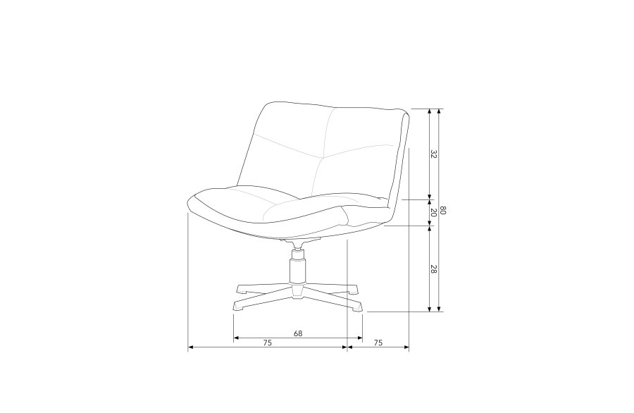 WOOOD EKSKLUSIV Vinny svingstol - ekte bouclé polyester og sort metall