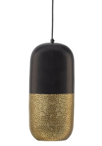 WOOOD EXCLUSIVE Tirsa taklampe, rund - messing og sort metall (H:46)