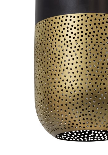 WOOOD EXCLUSIVE Tirsa taklampe, rund - messing og sort metall (H:46)