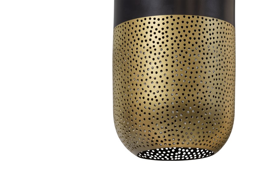 WOOOD EXCLUSIVE Tirsa taklampe, rund - messing og sort metall (H:46)