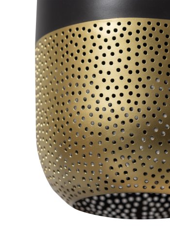 WOOOD EXCLUSIVE Tirsa Deckenleuchte, rund – Messing und schwarzes Metall (H:36)