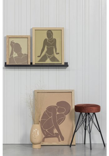 WOOOD Bella krakk, rund - mursteinsrd polyesterflyel og svart metall (33)