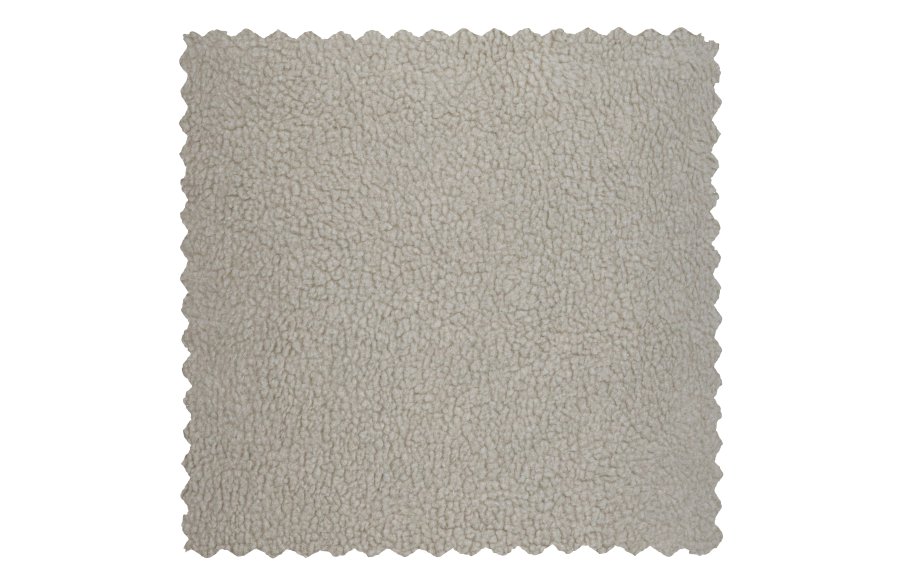 WOOOD Sara lav puff, rund - off-white polyester teddystoff (60)