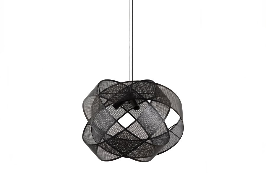 WOOOD EXCLUSIVE Arie taklampe, rund - svart metall (50)