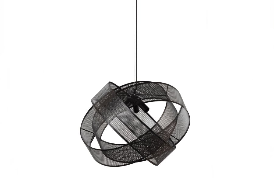 WOOOD EXCLUSIVE Arie taklampe, rund - svart metall (50)