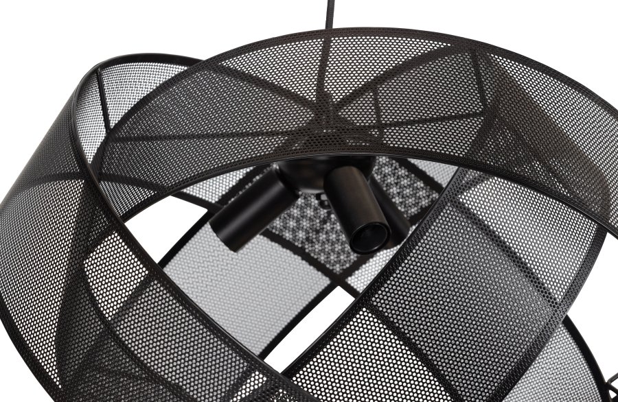 WOOOD EXCLUSIVE Arie taklampe, rund - svart metall (50)