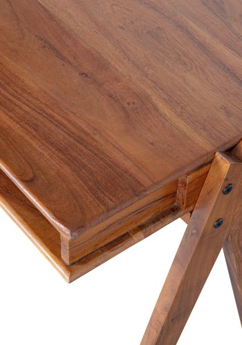 Schreibtisch der WOOOD Collection, mit 3 offenen Fächern – braunes Akazienholz (120x50)