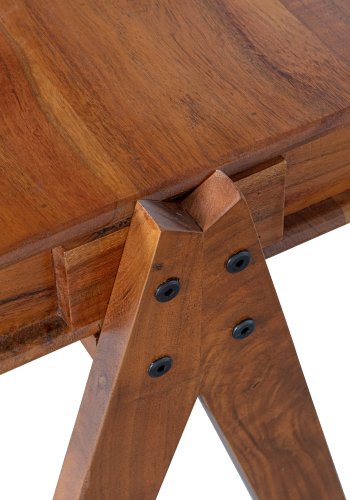 Schreibtisch der WOOOD Collection, mit 3 offenen Fächern – braunes Akazienholz (120x50)