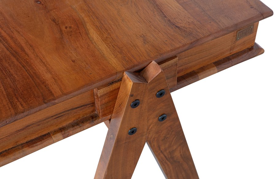 Schreibtisch der WOOOD Collection, mit 3 offenen Fächern – braunes Akazienholz (120x50)