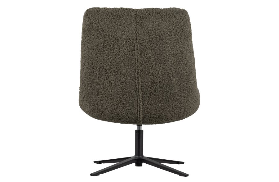 WOOOD Job svingstol - varm grnn polyester teddystoff og sort metall