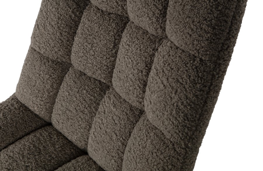 WOOOD Job svingstol - varm grnn polyester teddystoff og sort metall